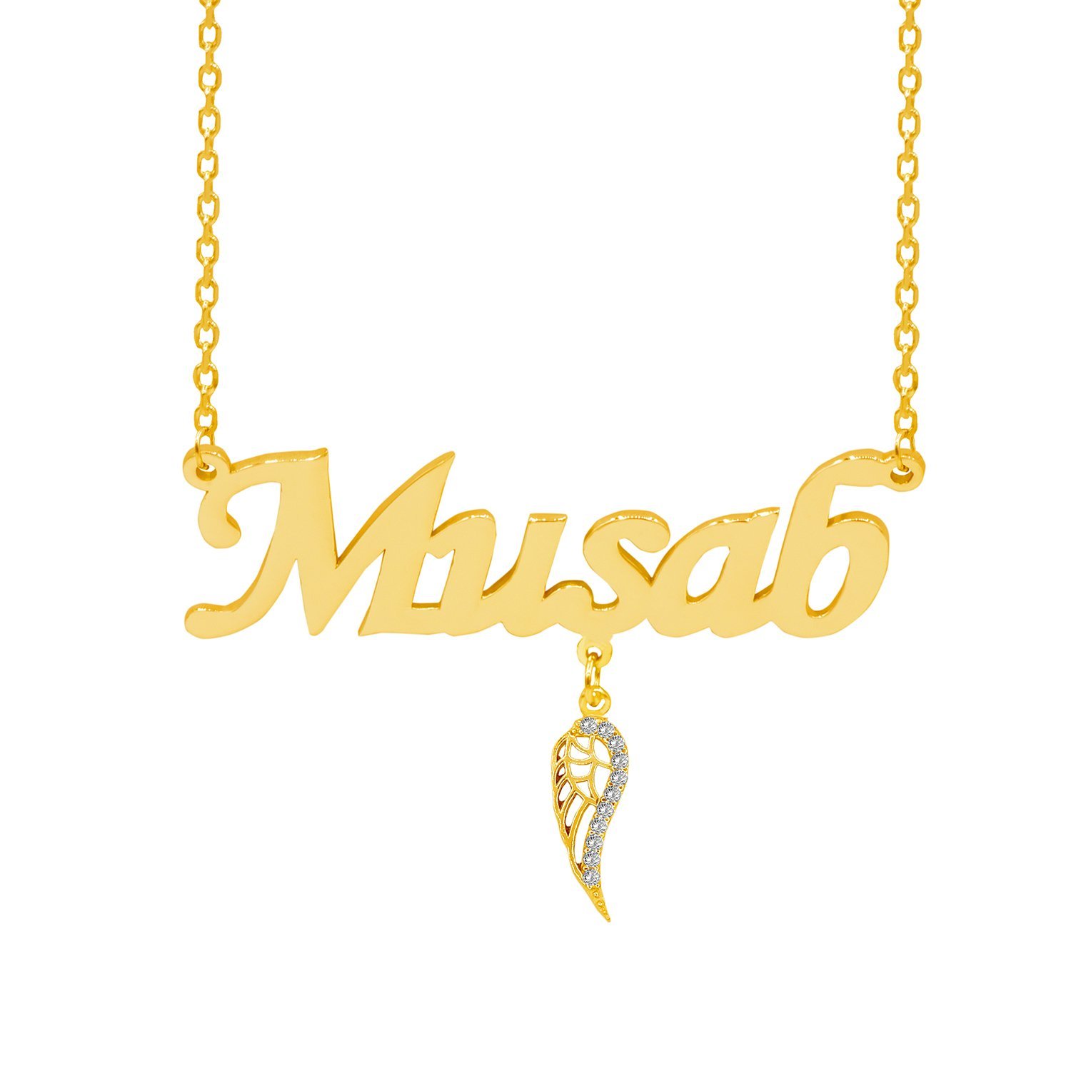 Gümüş Melek Kanatlı Sallantılı İsimli Kolye