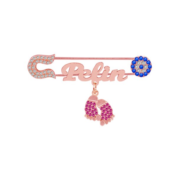 Gümüş Nazarlık Patikli İsimli Bebek İğnesi