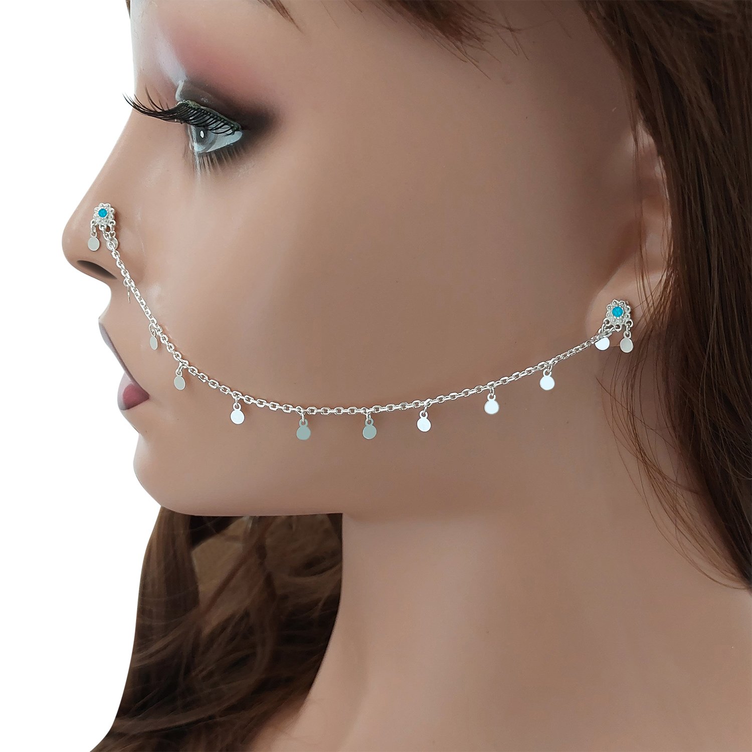 Gümüş Burundan Kulağa Hızma Küpe