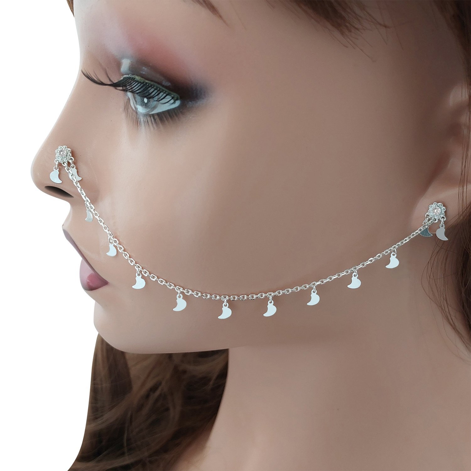 Gümüş Kulaktan Buruna Küpe Hızma