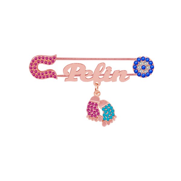 Gümüş Patikli İsimli Çocuk İğnesi