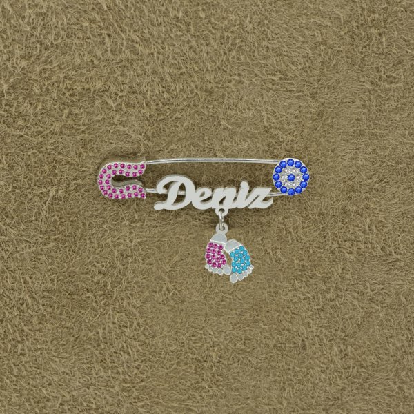 Gümüş Patikli İsimli Çocuk İğnesi