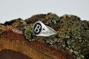 Gümüş Özel Tasarım Harfli Yüzük