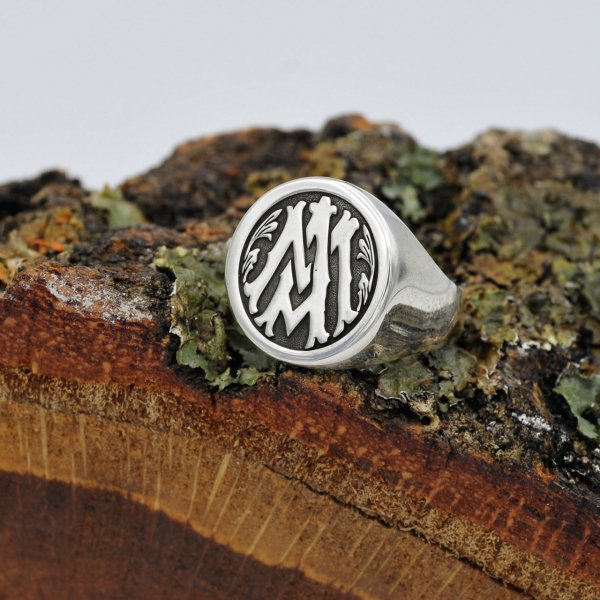 Gümüş Kişiye Özel Tasarım Harfli Yüzük