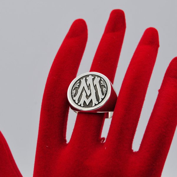 Gümüş Kişiye Özel Tasarım Harfli Yüzük