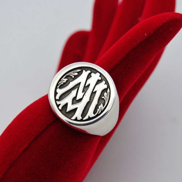 Gümüş Kişiye Özel Tasarım Harfli Yüzük