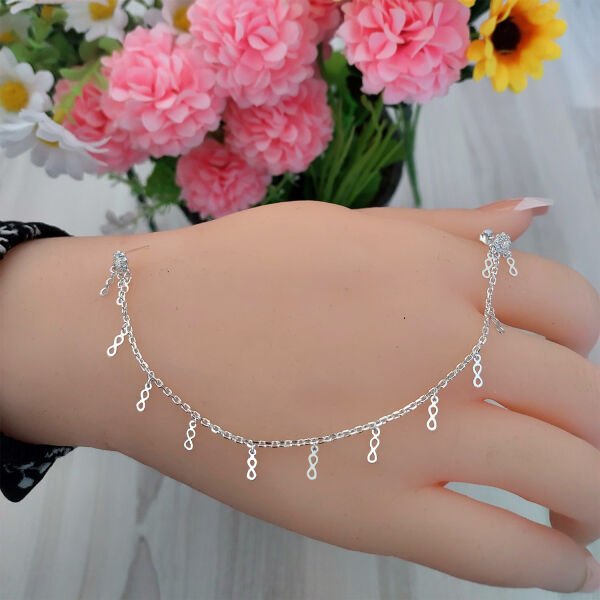 Gümüş Zincirli Kulaktan Buruna Hızma