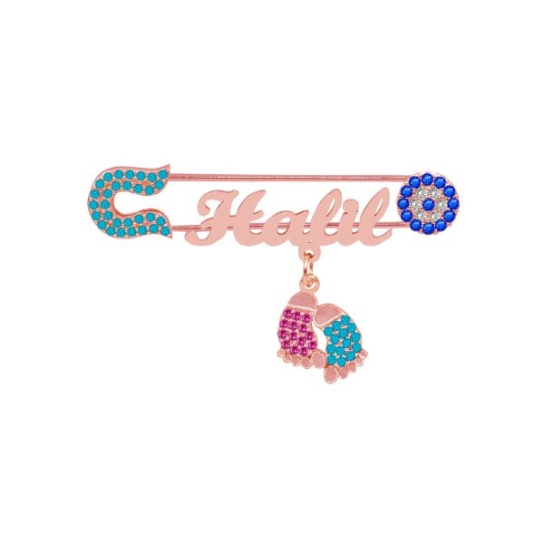 Gümüş Patikli İsimli Bebek Nazar İğnesi