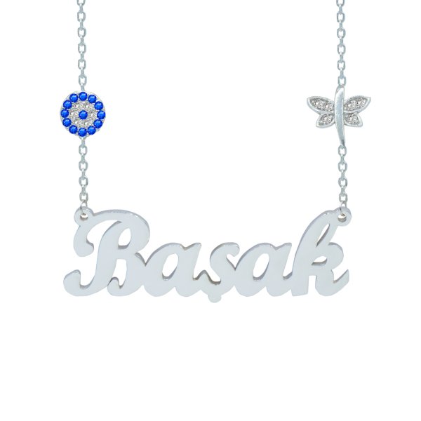 Gümüş Yusufçuk Nazar Boncuklu İsimli Kolye