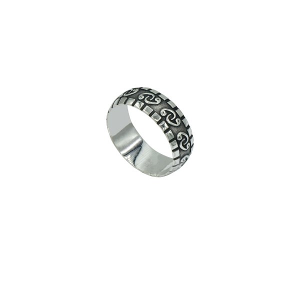 Gümüş Arapça Vav Harfli Bay Yüzük Alyans