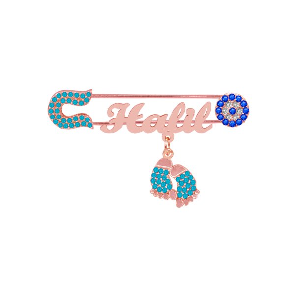 Gümüş Patikli İsimli Bebek Nazar İğne