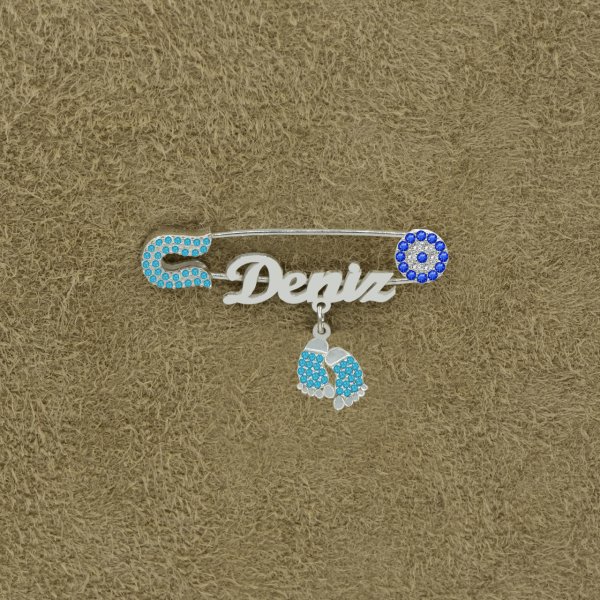 Gümüş Patikli İsimli Bebek Nazar İğne