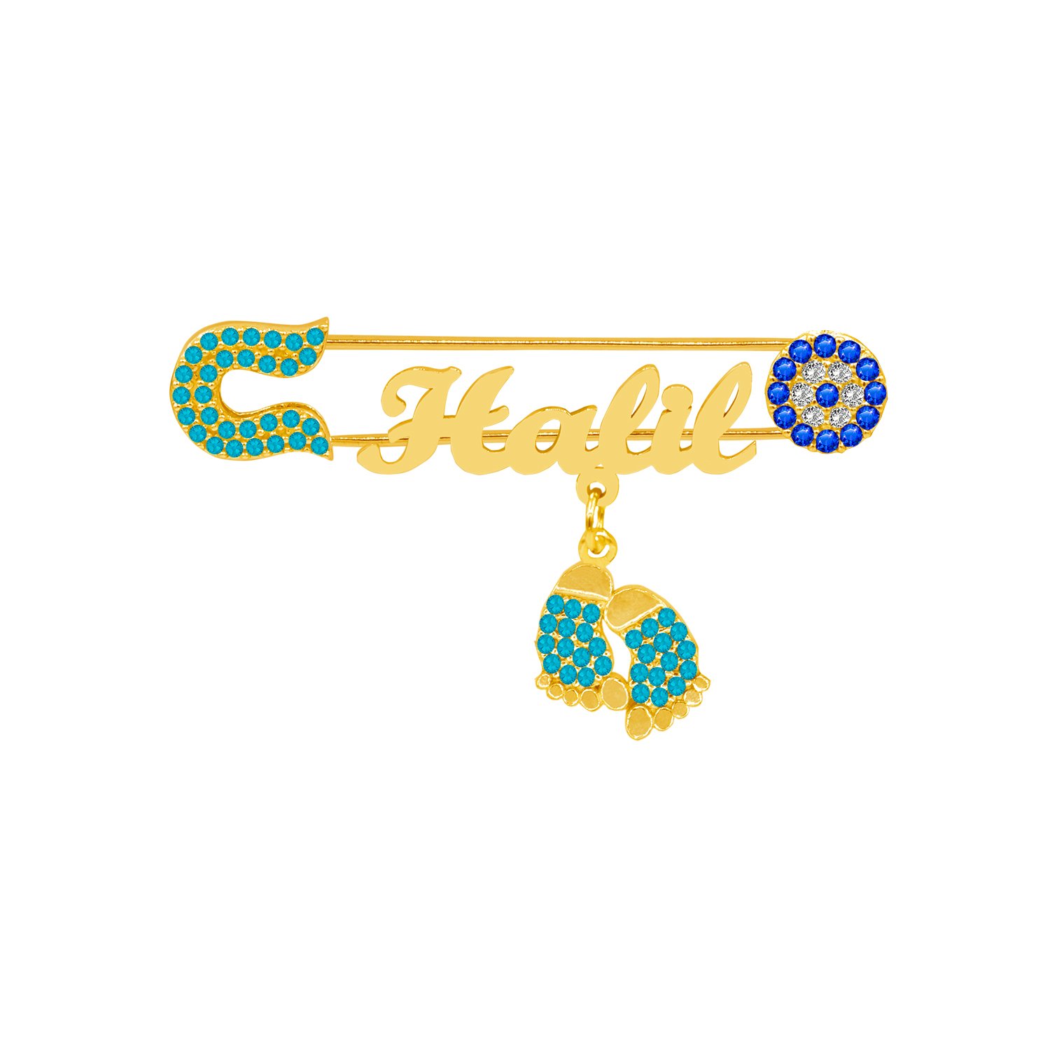 Gümüş Patikli İsimli Bebek Nazar İğne