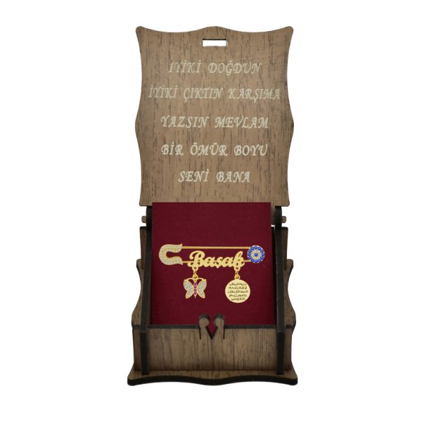 Gümüş Kelebek Nazarlık İsimli Bebek İğnesi