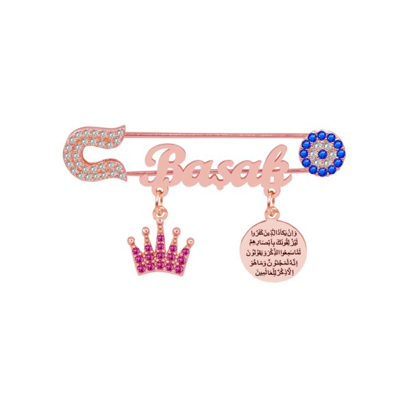 Gümüş Taçlı Nazarlık İsimli Bebek İğnesi