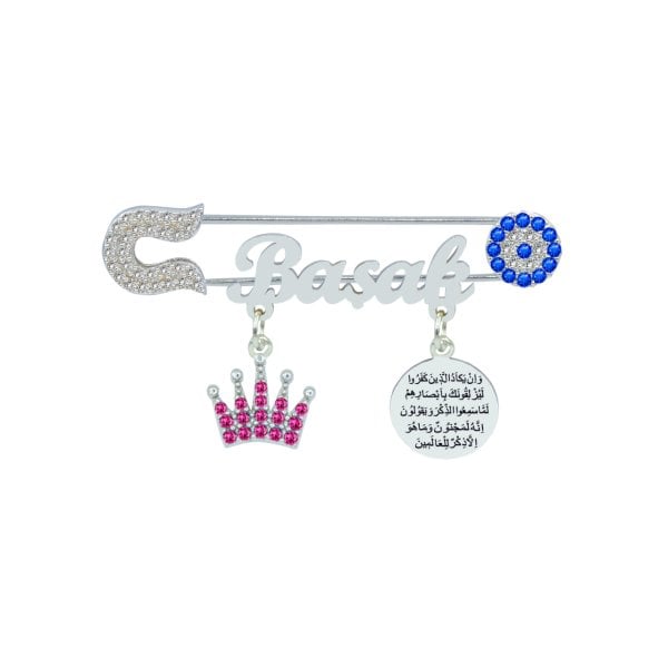 Gümüş Taçlı Nazarlık İsimli Bebek İğnesi