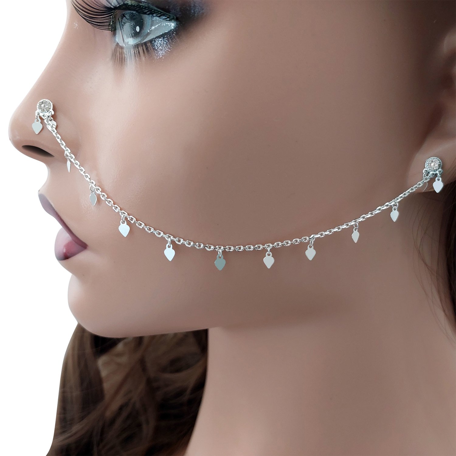 Gümüş Burundan Kulağa Hızma Küpe