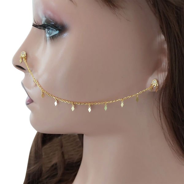 Gümüş Kulaktan Buruna Küpe Hızma