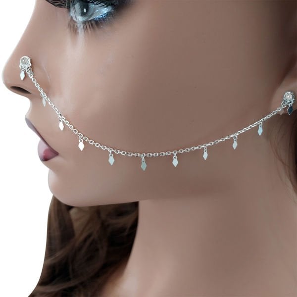 Gümüş Kulaktan Buruna Küpe Hızma