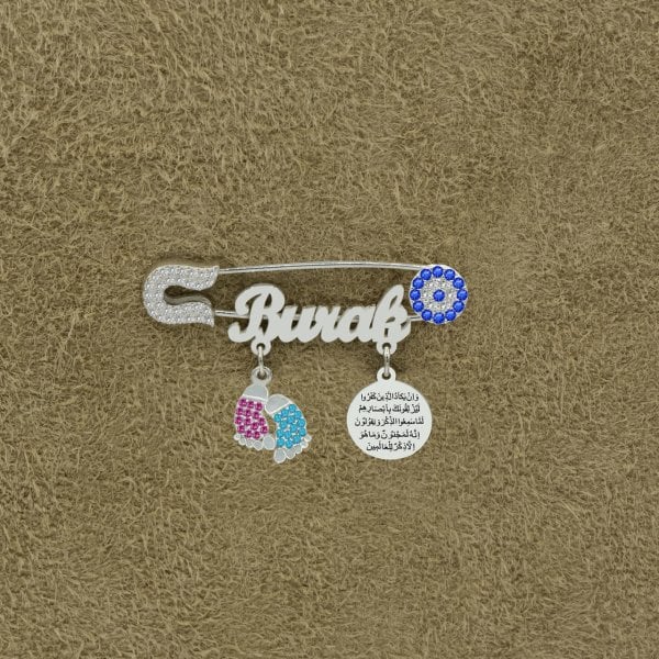 Gümüş Patikli Nazarlık İsimli Bebek İğnesi