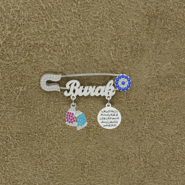 Gümüş Patikli Nazarlık İsimli Bebek İğnesi