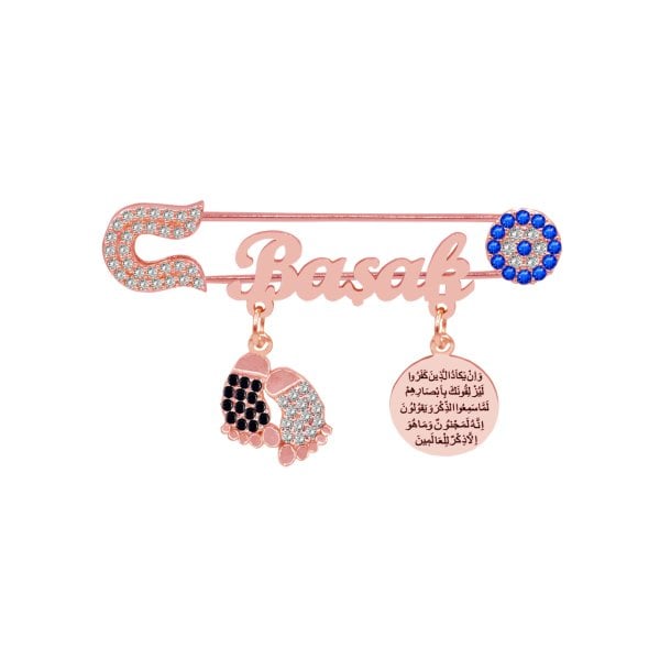 Gümüş Nazarlık İsimli Bebek Çatal İğne