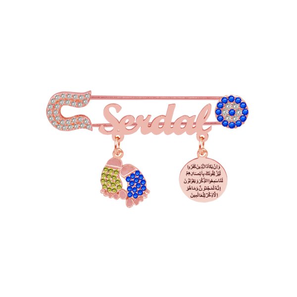 Gümüş Patikli Nazar Dualı İsimli Bebek İğnesi