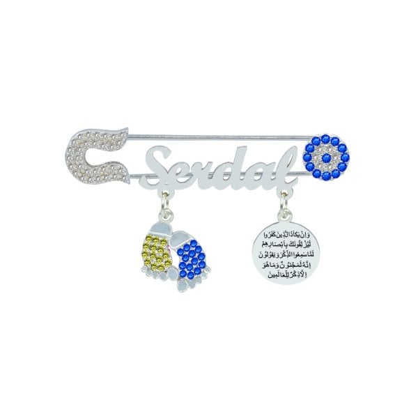 Gümüş Patikli Nazar Dualı İsimli Bebek İğnesi