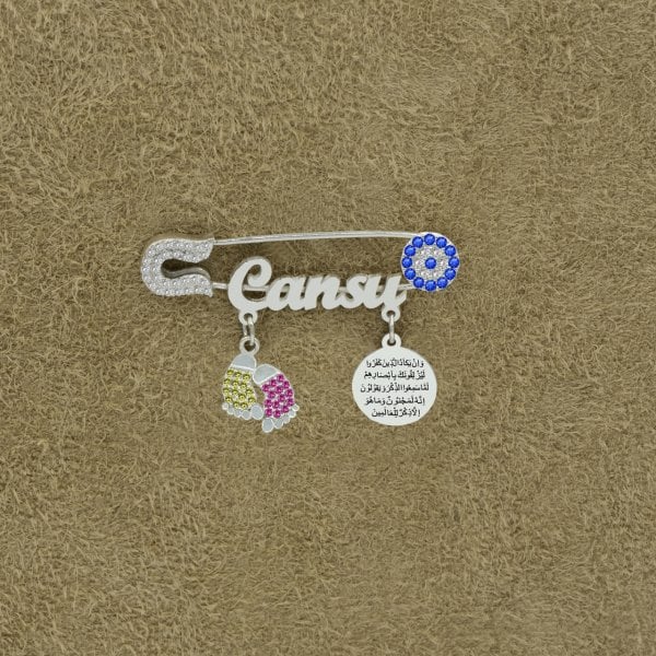 Gümüş Nazar Duası Patikli Bebek İğnesi