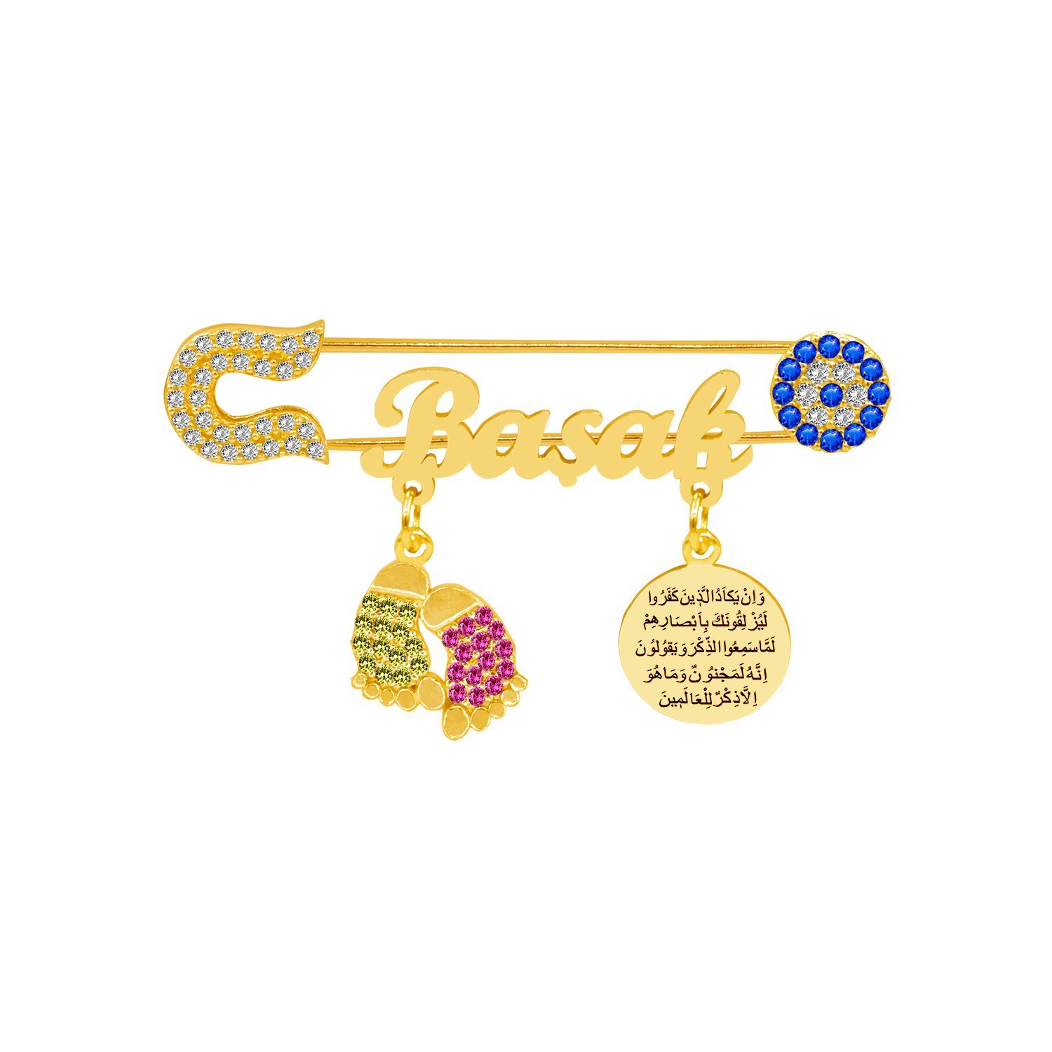 Gümüş Nazar Duası Patikli Bebek İğnesi