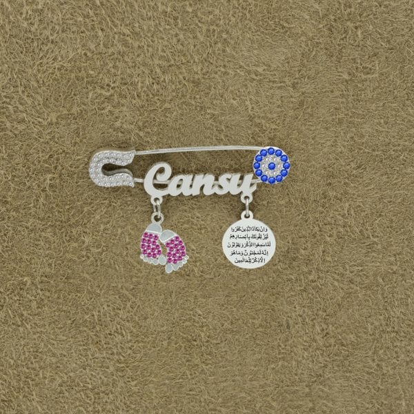 Gümüş Nazar Dualı İsimli Bebek İğnesi