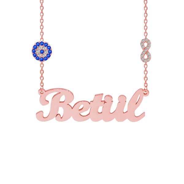 Gümüş Zinciri Nazarlık Sonsuzluk İsimli Kolye