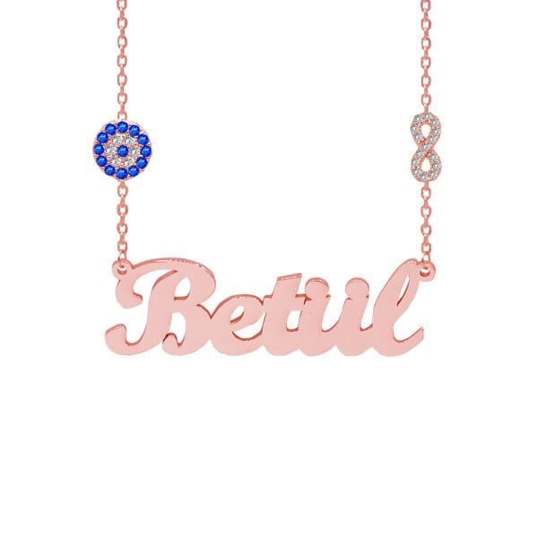 Gümüş Zinciri Nazarlık Sonsuzluk İsimli Kolye