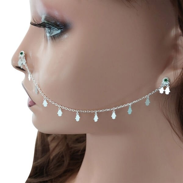 Gümüş Sıkıştırmalı Kulaktan Buruna Hızma