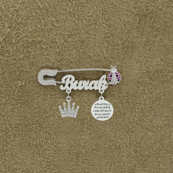 Gümüş Nazar Duası İsimli Bebek İğnesi