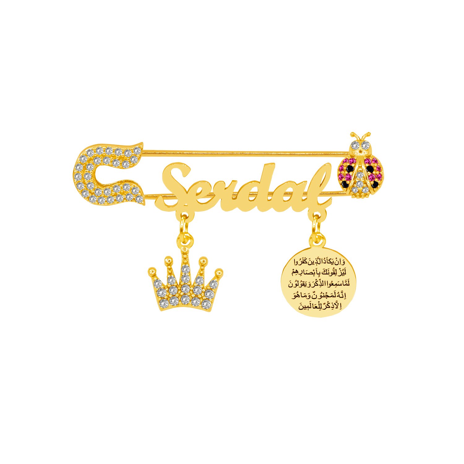 Gümüş Nazar Duası İsimli Bebek İğnesi