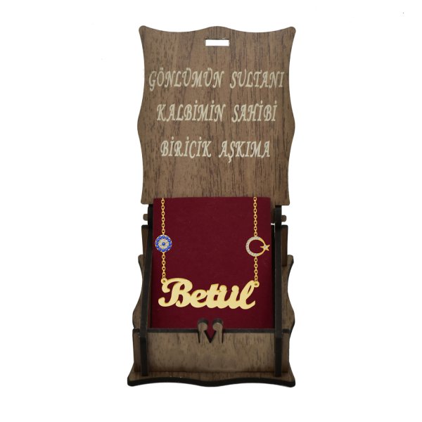 Gümüş Zinciri Nazarlık Ayyıdızlı İsimli Kolye