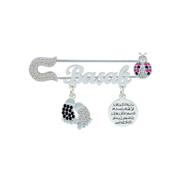 Gümüş Nazar Dualı Patikli İsimli Bebek İğnesi