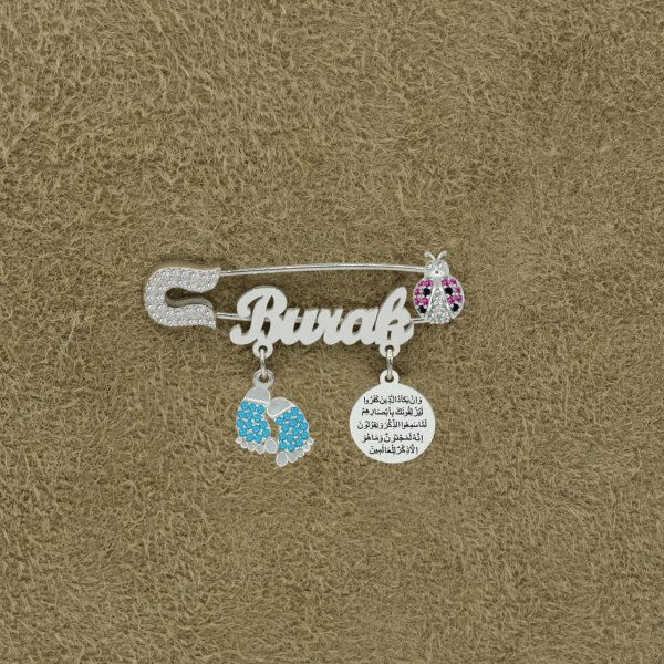 Gümüş Nazar Duası İsimli Bebek İğnesi