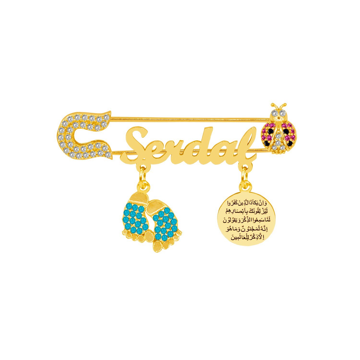 Gümüş Nazar Duası İsimli Bebek İğnesi