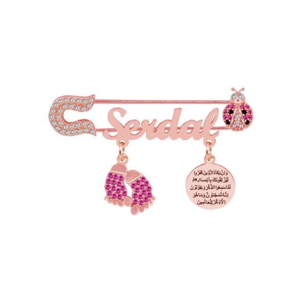 Gümüş Nazar Dualı İsimli Bebek Yaka İğnesi