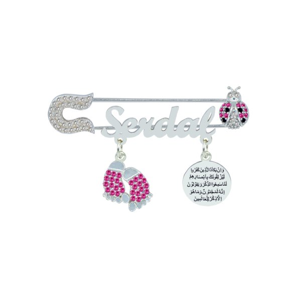 Gümüş Nazar Dualı İsimli Bebek Yaka İğnesi