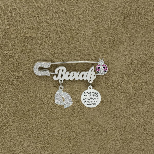 Gümüş Nazar Dualı İsimli Bebek İğnesi