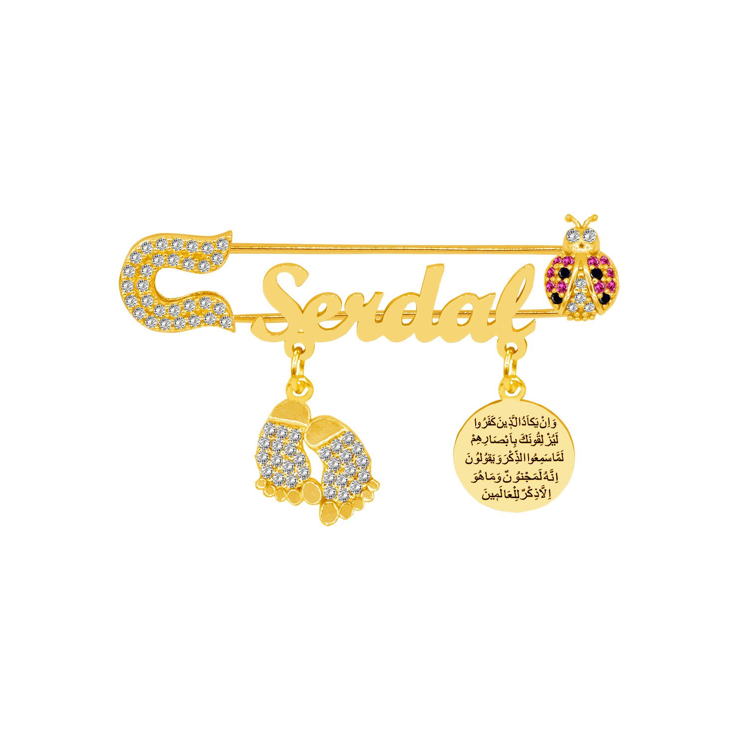 Gümüş Nazar Dualı İsimli Bebek İğnesi