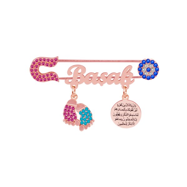 Gümüş Patikli İsimli Bebek Nazar İğnesi