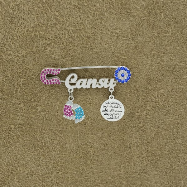 Gümüş Patikli İsimli Bebek Nazar İğnesi