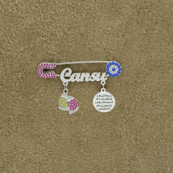 Gümüş Nazar Dualı İsimli Bebek İğnesi