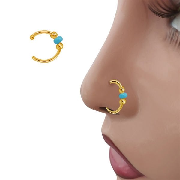 Gümüş Mavi Boncuklu Halka Hızma