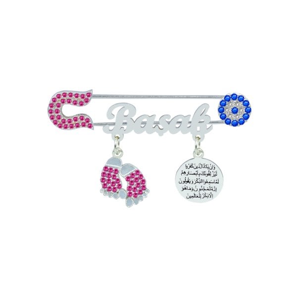 Gümüş Nazar Dualı Patikli İsimli Bebek İğnesi