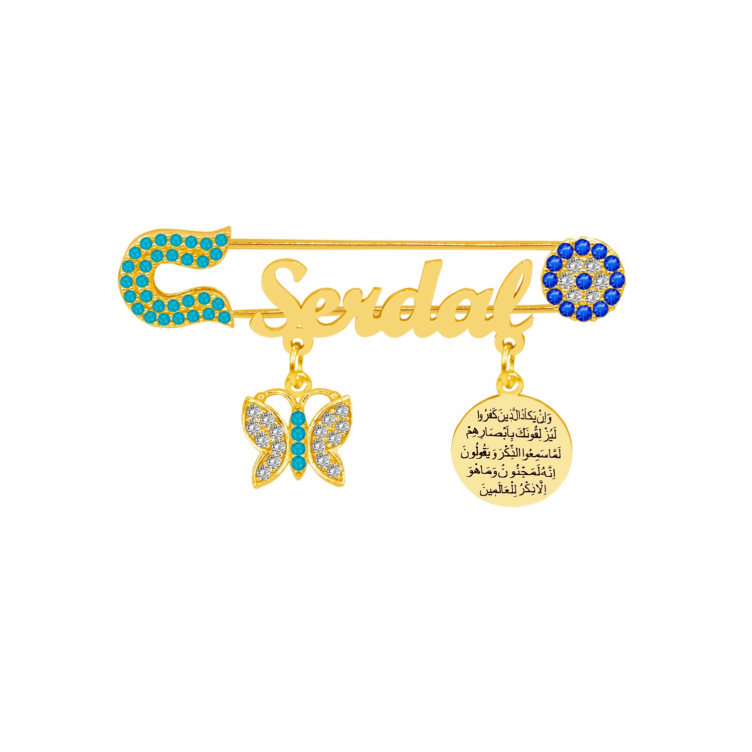 Gümüş Nazar Dualı İsimli Bebek İğnesi